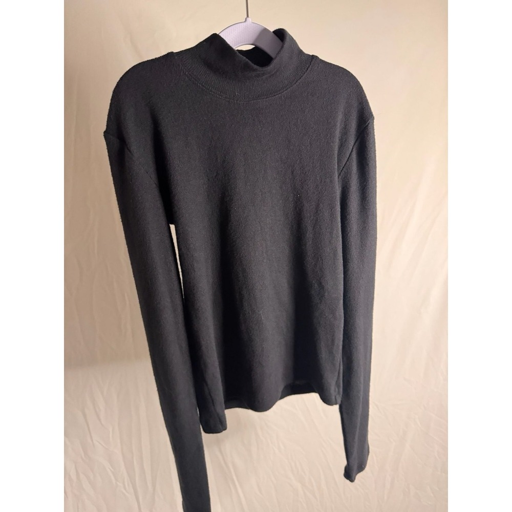 Zara - Mock Neck‎ Ribbed Long Sleeve Sweater - Black - Small - Womens
